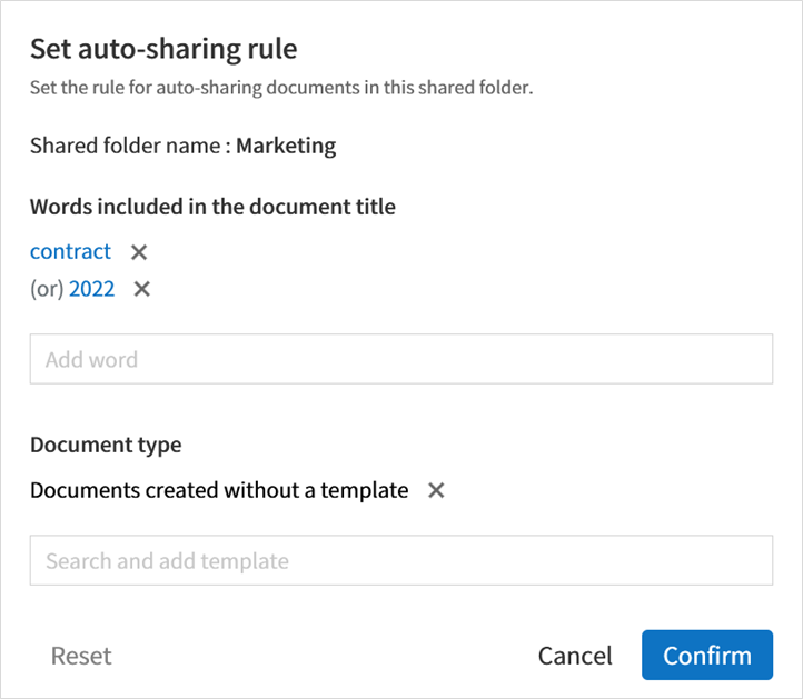 Auto-sharing rule