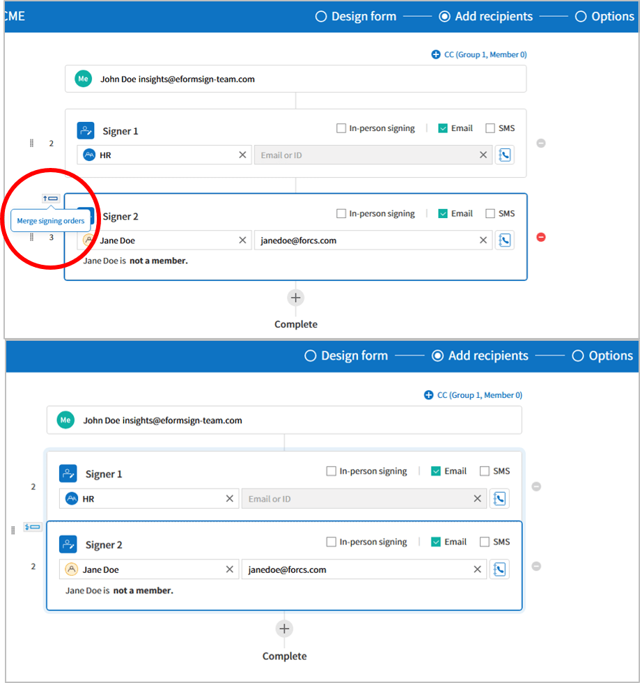 Merge workflow steps